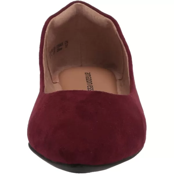 Amazon Essentials Womens PointedToe Ballet FlatMaroon