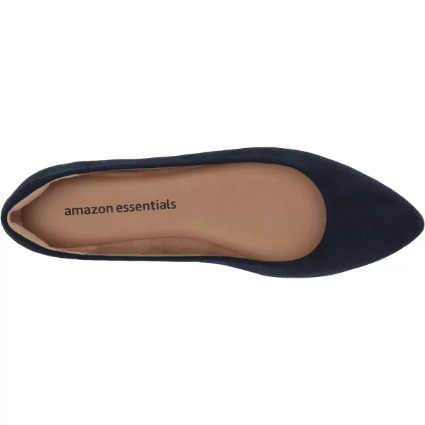 Amazon Essentials Womens PointedToe Ballet FlatNavy