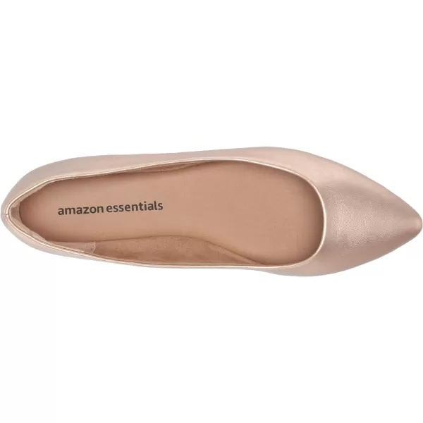 Amazon Essentials Womens PointedToe Ballet FlatRose Gold