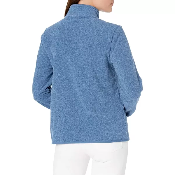 Amazon Essentials Womens Polar Fleece LongSleeve Mock Neck RelaxedFit Popover Jacket with PocketsBlue Heather