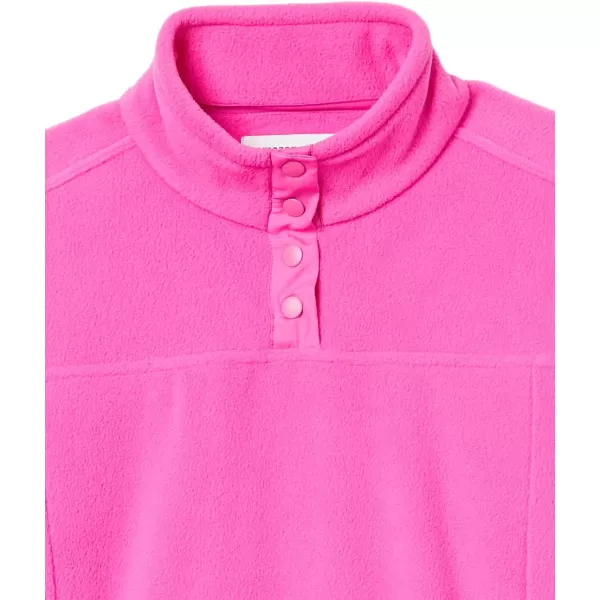 Amazon Essentials Womens Polar Fleece LongSleeve Mock Neck RelaxedFit Popover Jacket with PocketsBright Pink