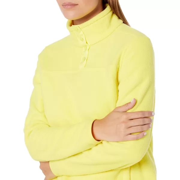 Amazon Essentials Womens Polar Fleece LongSleeve Mock Neck RelaxedFit Popover Jacket with PocketsBright Yellow