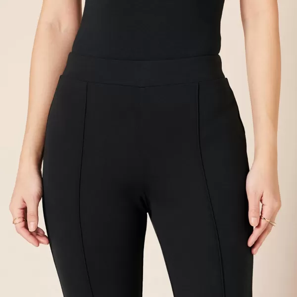 Amazon Essentials Womens Ponte PullOn Mid Rise Ankle Length Kick Flare PantsBlack