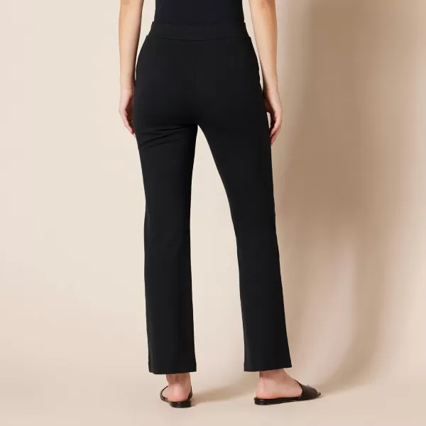 Amazon Essentials Womens Ponte PullOn Mid Rise Ankle Length Kick Flare PantsBlack