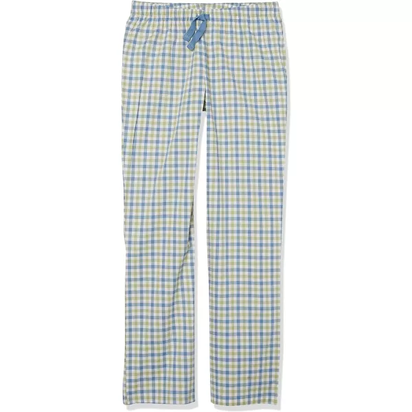 Amazon Essentials Womens Poplin Sleep PantBlueSage Green Gingham