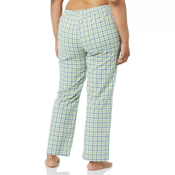 Amazon Essentials Womens Poplin Sleep PantBlueSage Green Gingham