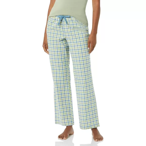 Amazon Essentials Womens Poplin Sleep PantBlueSage Green Gingham