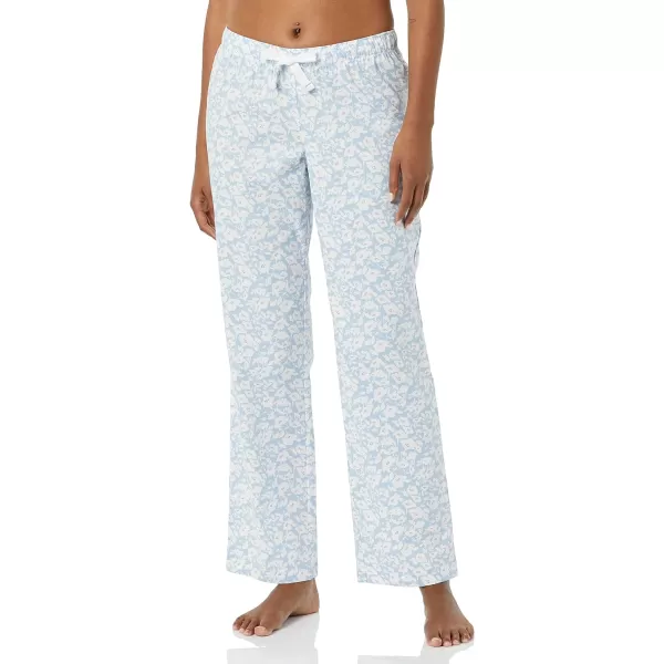 Amazon Essentials Womens Poplin Sleep PantDusty Blue Floral