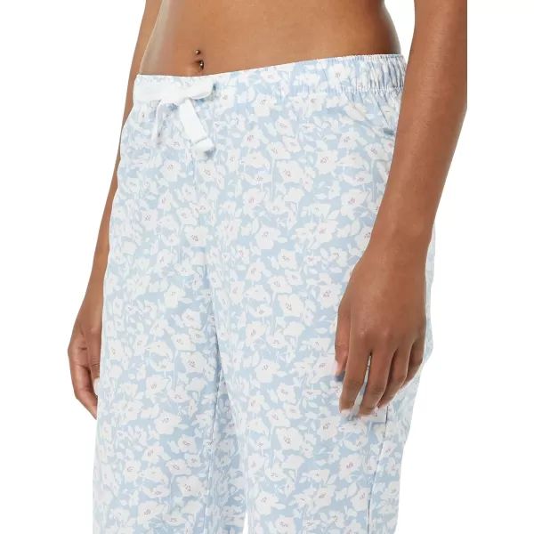 Amazon Essentials Womens Poplin Sleep PantDusty Blue Floral