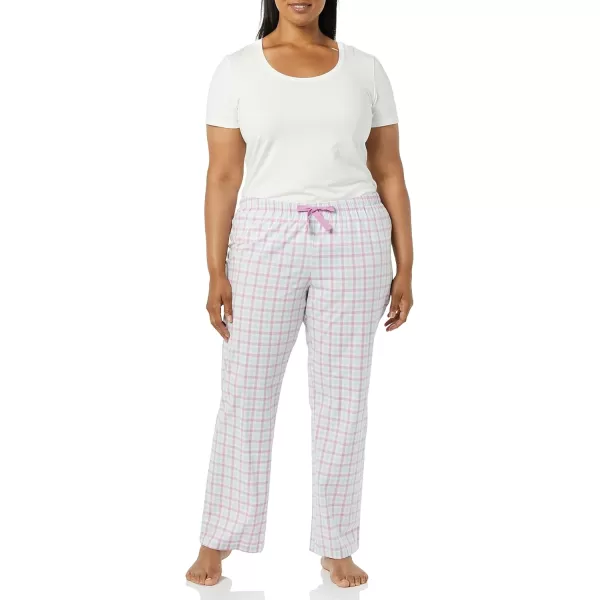 Amazon Essentials Womens Poplin Sleep PantDusty PurpleBlue Gingham