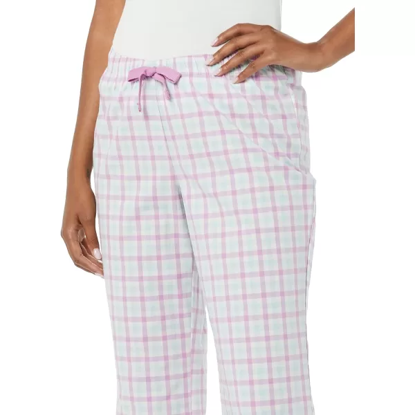 Amazon Essentials Womens Poplin Sleep PantDusty PurpleBlue Gingham