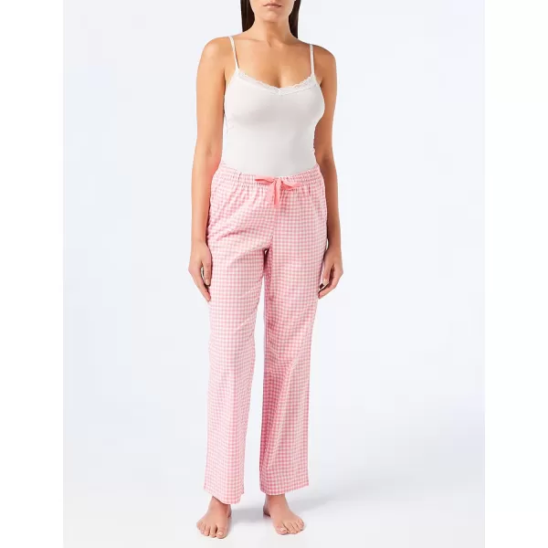 Amazon Essentials Womens Poplin Sleep PantLight Pink Gingham