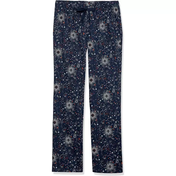 Amazon Essentials Womens Poplin Sleep PantNavy Celestial Stars