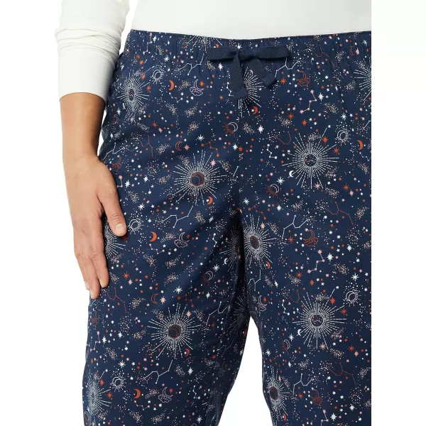 Amazon Essentials Womens Poplin Sleep PantNavy Celestial Stars