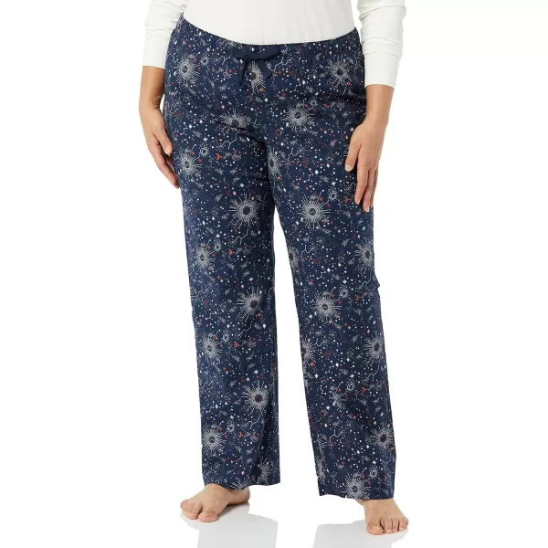 Amazon Essentials Womens Poplin Sleep PantNavy Celestial Stars