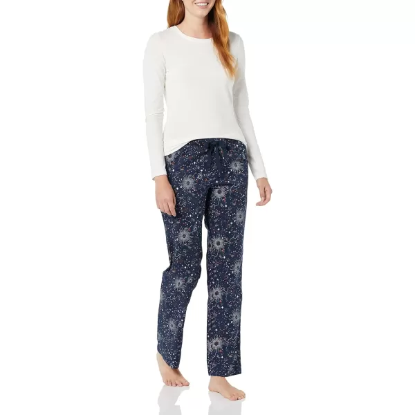 Amazon Essentials Womens Poplin Sleep PantNavy Celestial Stars