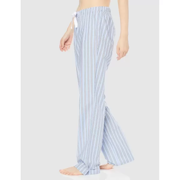 Amazon Essentials Womens Poplin Sleep PantPale Blue White Stripe