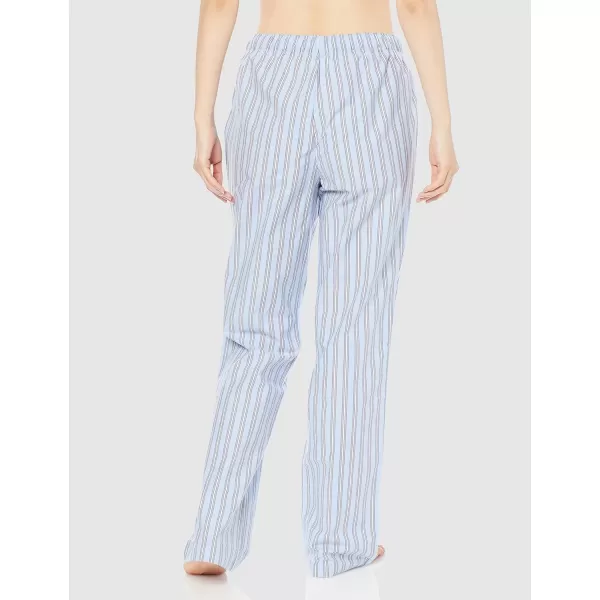 Amazon Essentials Womens Poplin Sleep PantPale Blue White Stripe