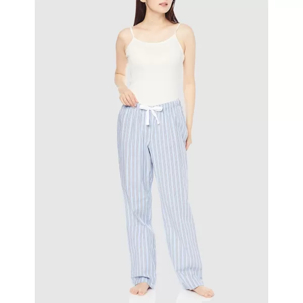 Amazon Essentials Womens Poplin Sleep PantPale Blue White Stripe