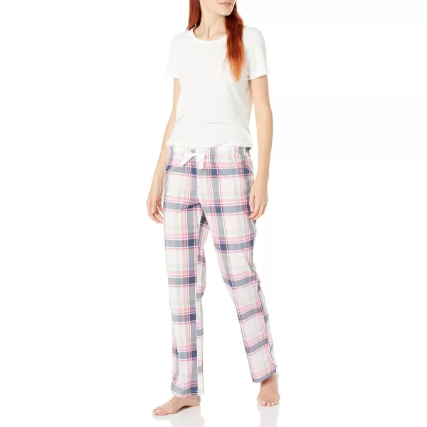 Amazon Essentials Womens Poplin Sleep PantPink Plaid