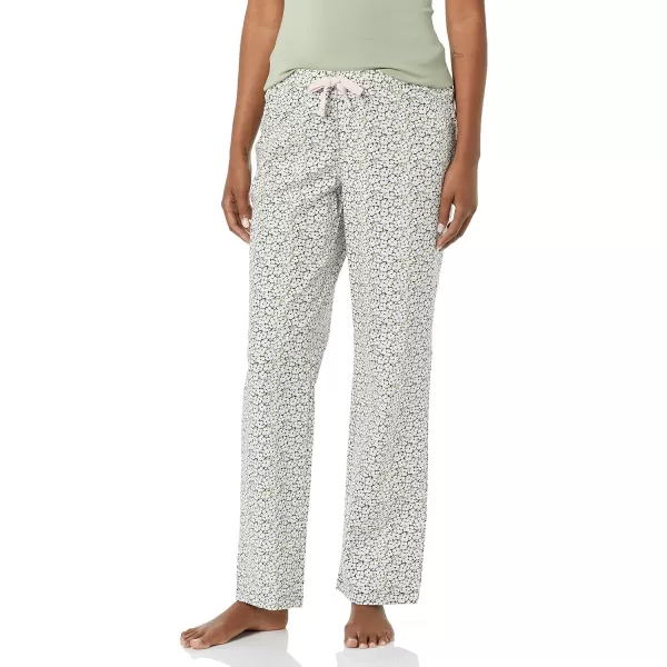 Amazon Essentials Womens Poplin Sleep PantWhite Floral