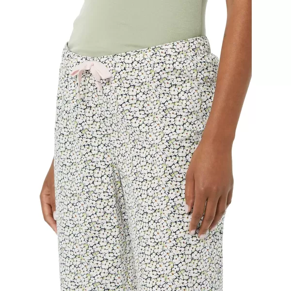 Amazon Essentials Womens Poplin Sleep PantWhite Floral