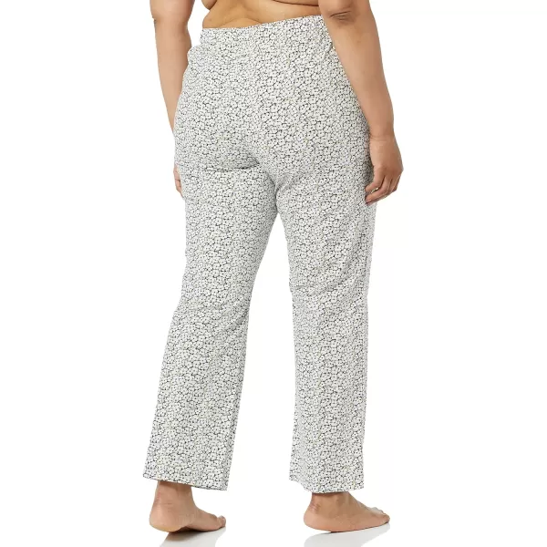 Amazon Essentials Womens Poplin Sleep PantWhite Floral