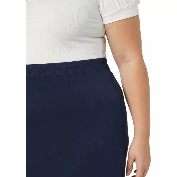 Amazon Essentials Womens PullOn Knit Midi Skirt Available in Plus SizeNavy
