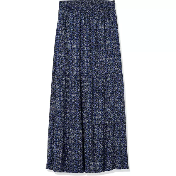 Amazon Essentials Womens PullOn Woven Tiered Maxi SkirtNavy Floral