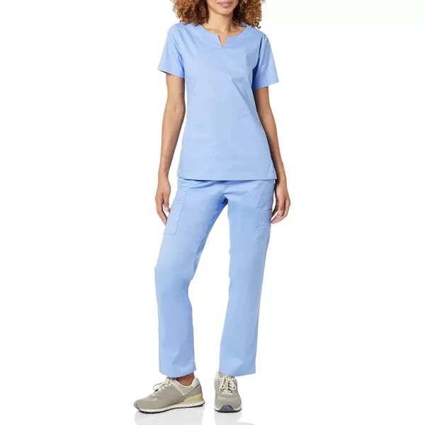 Amazon Essentials Womens QuickDry Stretch Scrub Pants Available in Plus SizeCornflower Blue