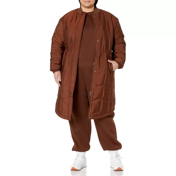 Amazon Essentials Womens Quilted Coat Available in Plus SizeDeep Brown