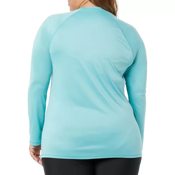 Amazon Essentials Womens Rash Guard Long SleeveAqua Blue