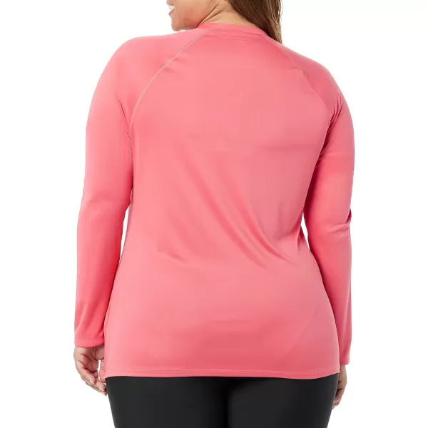 Amazon Essentials Womens Rash Guard Long SleeveCoral Pink