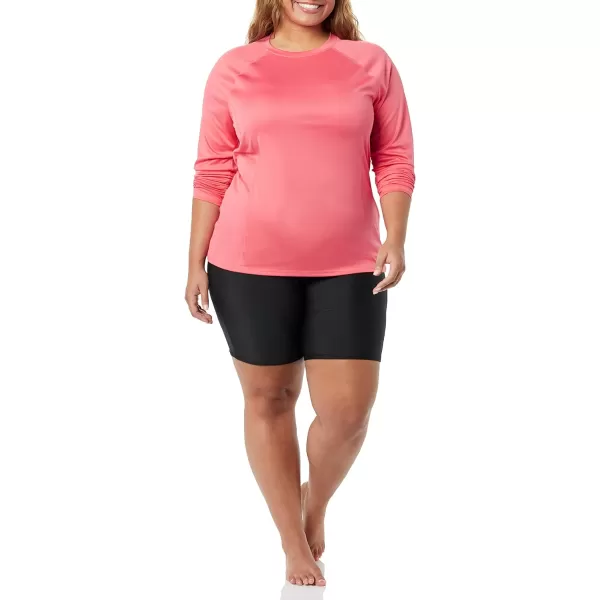 Amazon Essentials Womens Rash Guard Long SleeveCoral Pink