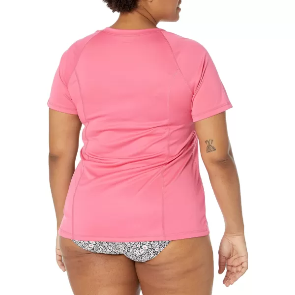 Amazon Essentials Womens Rash Guard Short SleeveHot Pink