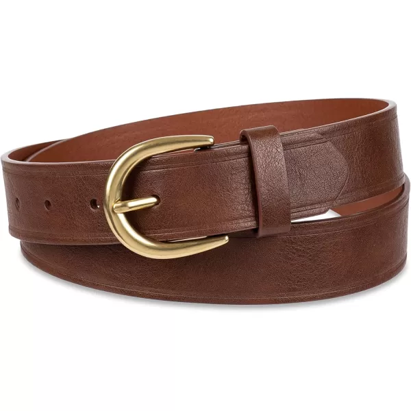 Amazon Essentials Womens Raw Edge Jeans BeltChestnut Brown