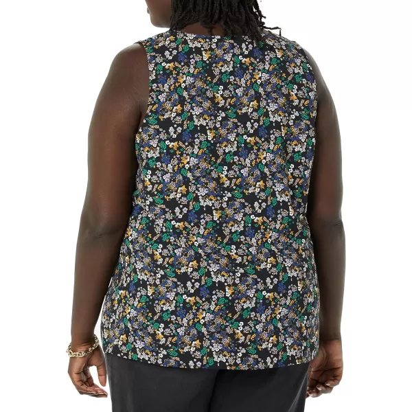 Amazon Essentials Womens RegularFit Sleeveless Layering Tank Top Available in Plus SizeBlack Ditsy Floral