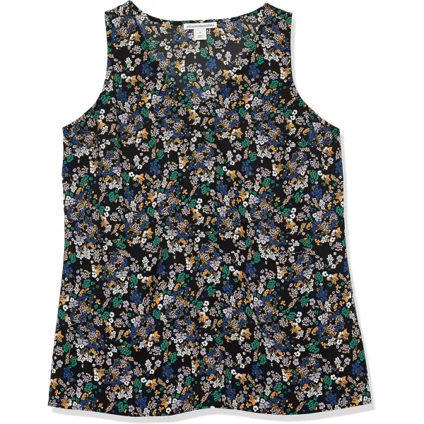 Amazon Essentials Womens RegularFit Sleeveless Layering Tank Top Available in Plus SizeBlack Ditsy Floral