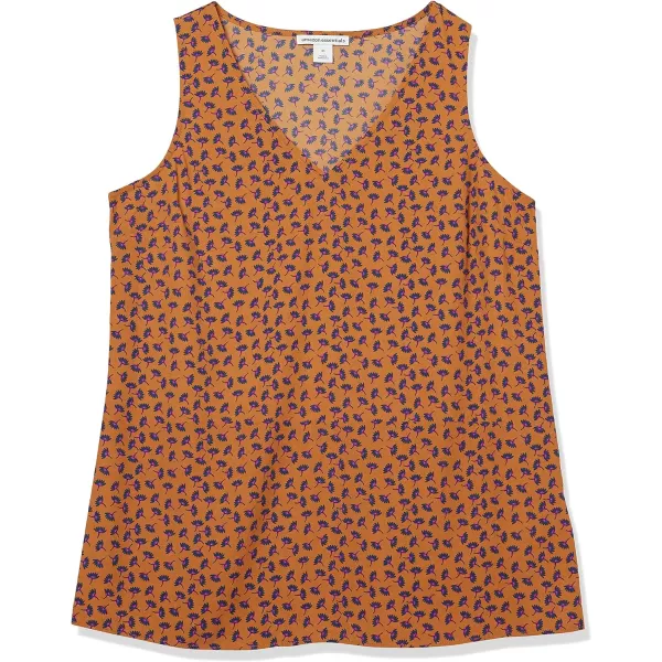 Amazon Essentials Womens RegularFit Sleeveless Layering Tank Top Available in Plus SizeCamel Floral