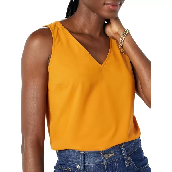 Amazon Essentials Womens RegularFit Sleeveless Layering Tank Top Available in Plus SizeMustard Yellow