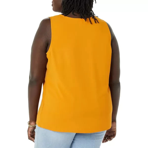 Amazon Essentials Womens RegularFit Sleeveless Layering Tank Top Available in Plus SizeMustard Yellow