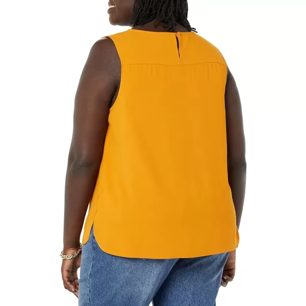 Amazon Essentials Womens RegularFit Sleeveless Layering Tank Top Crew NeckMustard Yellow