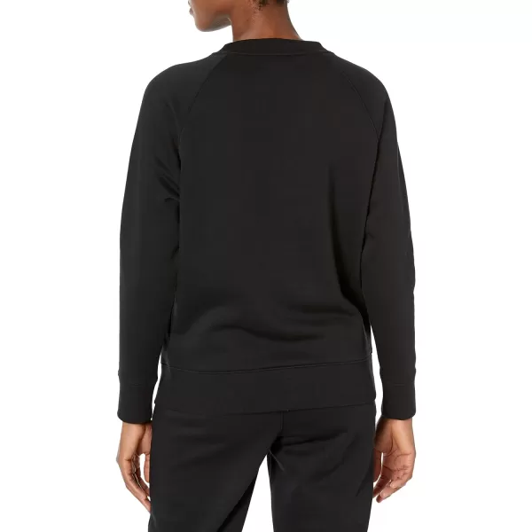 Amazon Essentials Womens RelaxedFit Crew Neck Long Sleeve Sweatshirt Available in Plus SizeBlack