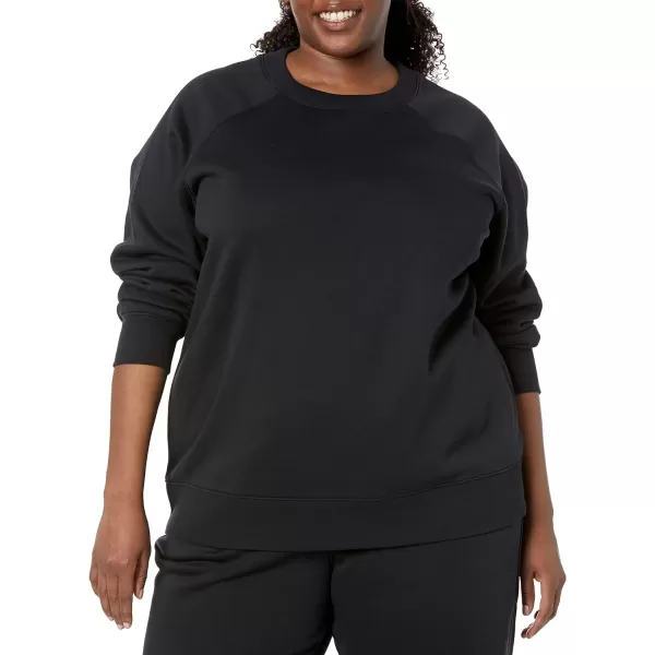 Amazon Essentials Womens RelaxedFit Crew Neck Long Sleeve Sweatshirt Available in Plus SizeBlack