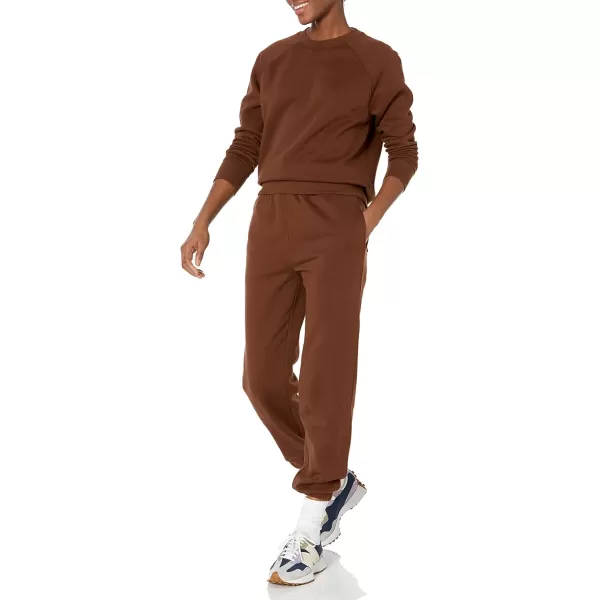 Amazon Essentials Womens RelaxedFit Crew Neck Long Sleeve Sweatshirt Available in Plus SizeDeep Brown