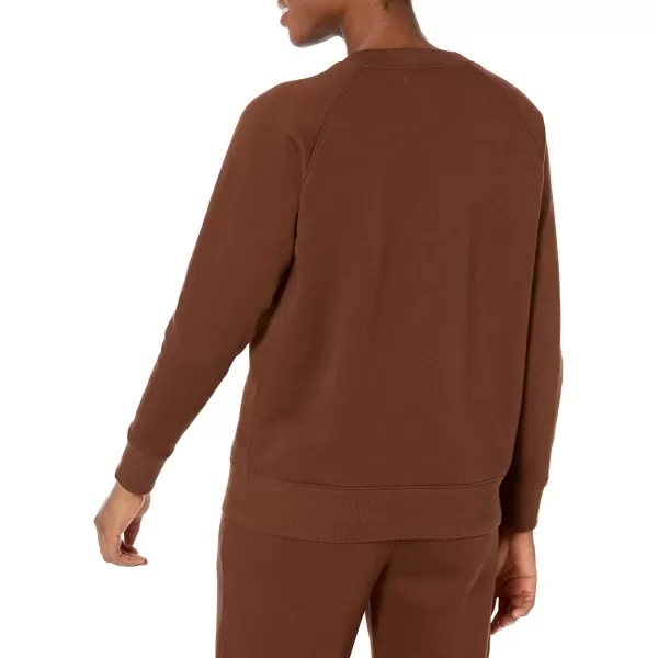 Amazon Essentials Womens RelaxedFit Crew Neck Long Sleeve Sweatshirt Available in Plus SizeDeep Brown