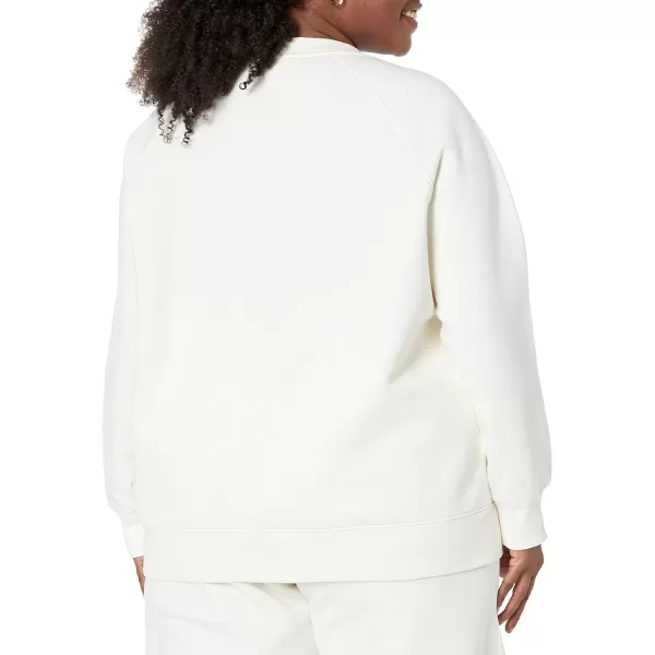 Amazon Essentials Womens RelaxedFit Crew Neck Long Sleeve Sweatshirt Available in Plus SizeEggshell White