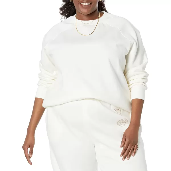 Amazon Essentials Womens RelaxedFit Crew Neck Long Sleeve Sweatshirt Available in Plus SizeEggshell White