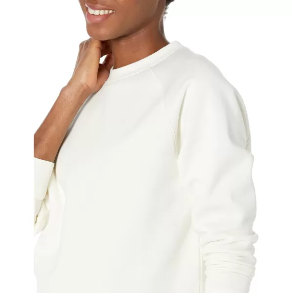 Amazon Essentials Womens RelaxedFit Crew Neck Long Sleeve Sweatshirt Available in Plus SizeEggshell White