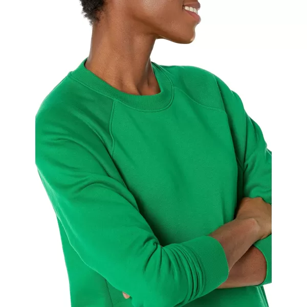 Amazon Essentials Womens RelaxedFit Crew Neck Long Sleeve Sweatshirt Available in Plus SizeGreen